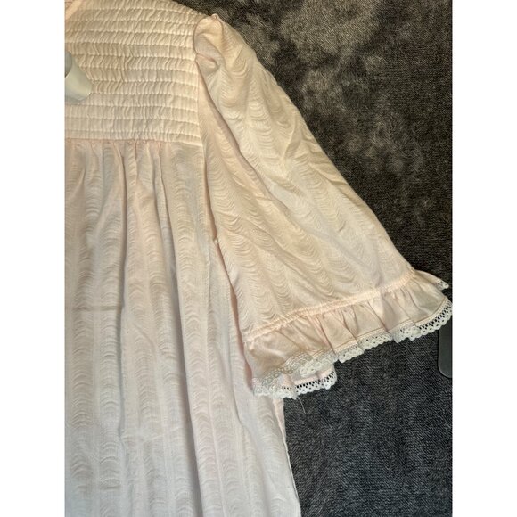 Vintage JCPenney Misses Robe Light Pink with Zipper and Bow at Neck - Size L - Picture 4 of 5